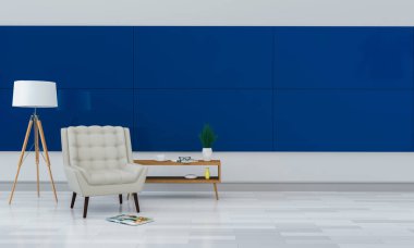 İç modern oturma odası 3D render 