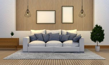 İç modern oturma odası 3D render 