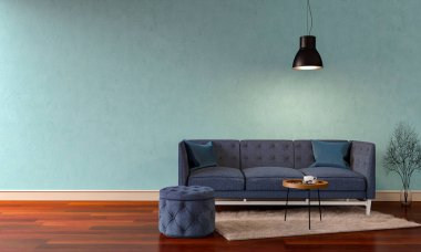 İç modern oturma odası 3D render 