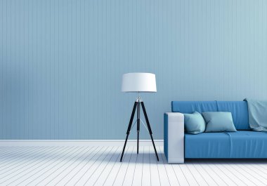 İç modern oturma odası 3D render 