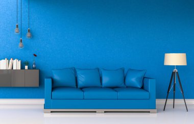 İç modern oturma odası 3D render 