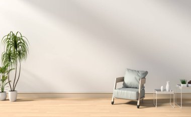 İç modern oturma odası 3D render 