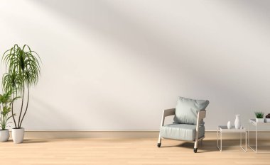 İç modern oturma odası 3D render 