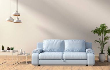 İç modern oturma odası 3D render 