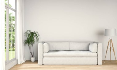 İç modern oturma odası 3D render 