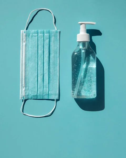 Productos Higiene Personal Para Protección Contra Coronavirus Una Mascarilla Desechable — Foto de Stock