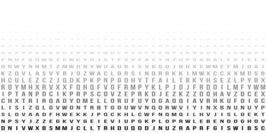 Harflerle soyut yarım ton dokusu.