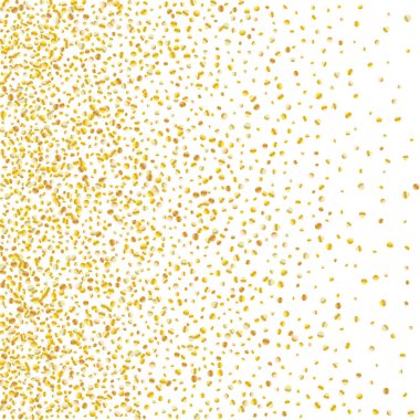 Beyaz arka planda altın parıltılı konfeti.