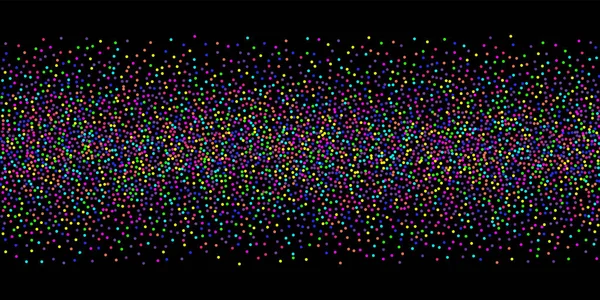 काळ्या पार्श्वभूमीवर रंगीत कॉन्फेटी-बिंदू — स्टॉक व्हेक्टर