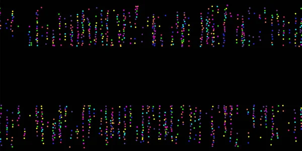 Points de confettis colorés sur fond noir — Image vectorielle
