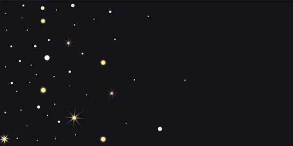 Estrellas al azar brillan sobre un fondo negro . — Vector de stock