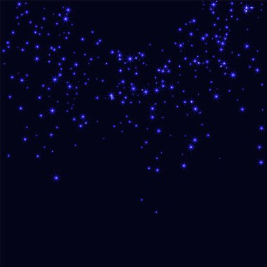 Mavi düzensizce konfeti yıldız siyah üzerine dağılmış.