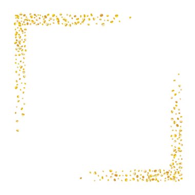 Beyaz arka planda altın parıltılı konfeti.