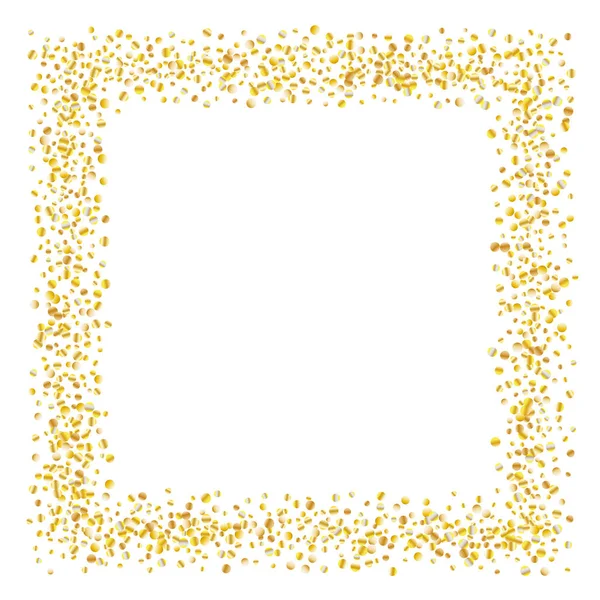 Glitter confetti dourado sobre um fundo branco . — Vetor de Stock