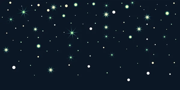 Náhodné hvězdy zářit na černém pozadí. — Stockový vektor