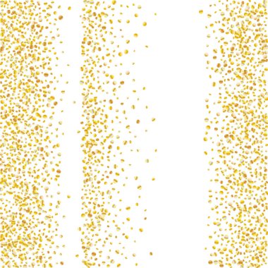 Beyaz arka planda altın parıltılı konfeti.