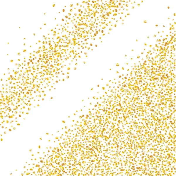 Zlaté třpytky konfety na bílém pozadí. — Stockový vektor