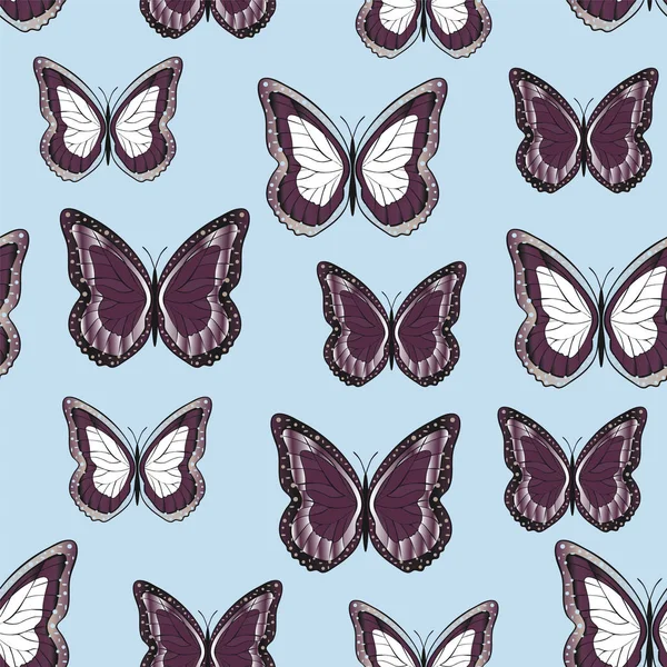 Fondo sin costuras de mariposas brillantes . — Vector de stock