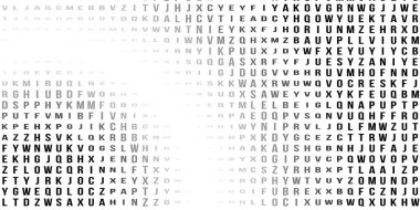 Harflerle soyut yarım ton dokusu.