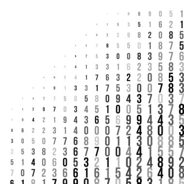 Sayılarla soyut yarım ton dokusu. Vektör. Posterler, web siteleri, web sayfaları, kartvizitler, kartpostallar, iç tasarım için modern arka plan. Punk, pop, grunge klasik tarzda. Minimalizm.