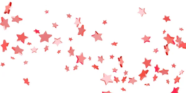 Red Star Confetti Falling Stars White Background Illustration Flying Shiny — Stock Vector