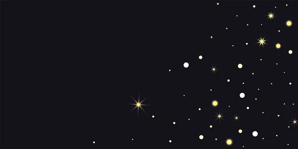 Estrelas aleatórias brilham sobre um fundo preto . —  Vetores de Stock