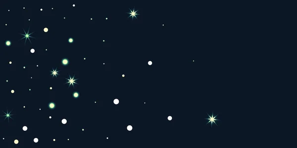 Estrelas aleatórias brilham sobre um fundo preto . — Vetor de Stock