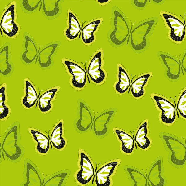 Seamless background from bright butterflies. — Stock Vector