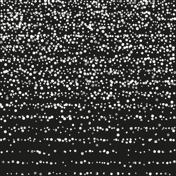 Brillance argentée de confettis sur fond noir . — Image vectorielle