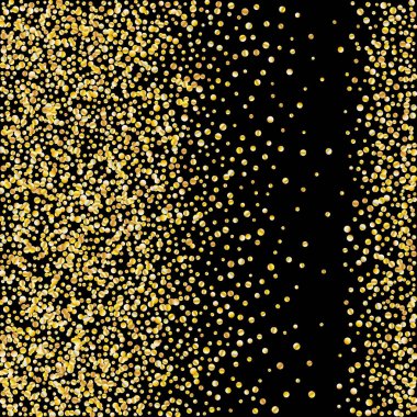 Siyah bir zemin üzerine altın glitter konfeti.