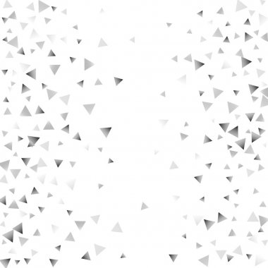 Beyaz bir arka plan üzerinde gümüş konfeti üçgen.