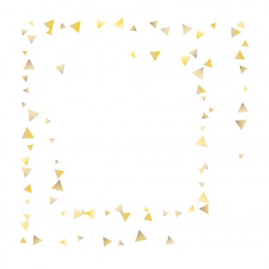Beyaz zemin üzerine altın konfeti üçgenler