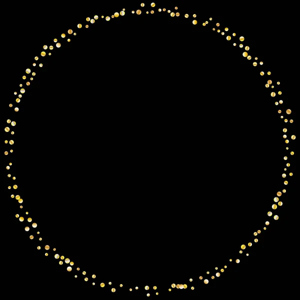 Goldenes Glitzerkonfetti auf schwarzem Hintergrund. — Stockvektor