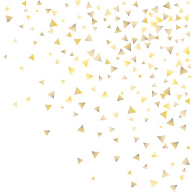 Beyaz zemin üzerine altın konfeti üçgenler