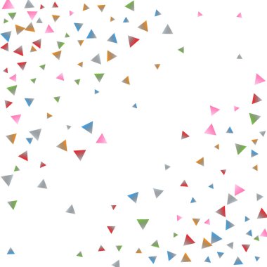 Beyaz zemin üzerine konfeti üçgenler.