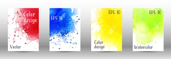 Design-Cover mit einem Bild von Aquarell-Spray. — Stockvektor