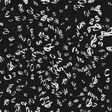 El yazısı harfleri düzensizce dağılmış 