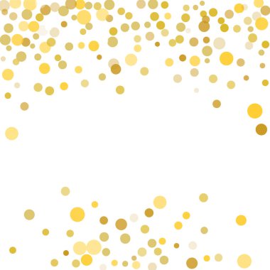 Beyaz arkaplanda altın konfeti.