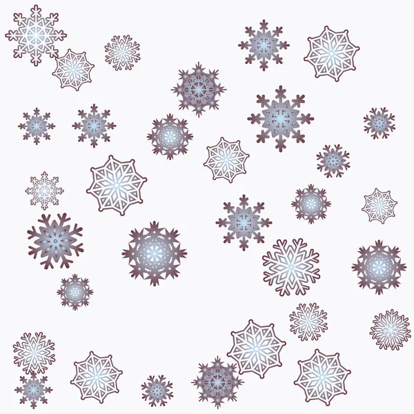 New Year background vector with falling snowflakes — Stock Vector