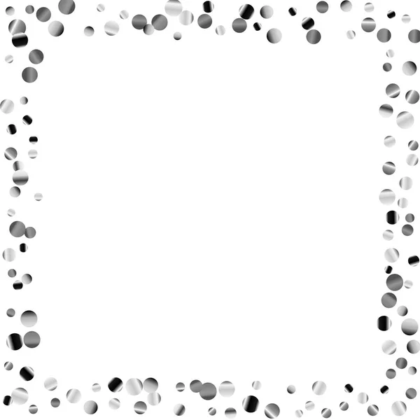 Stříbrné konfety na bílém pozadí. — Stockový vektor
