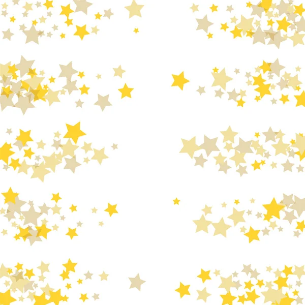 Golden scattered chaotically confetti-stars — Stock Vector