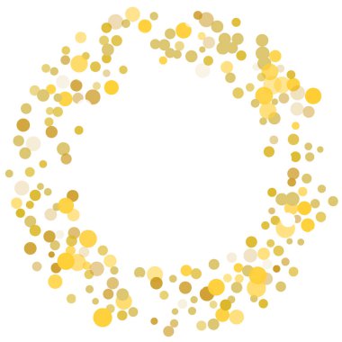 Beyaz arkaplanda altın konfeti.