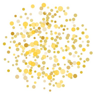 Beyaz arkaplanda altın konfeti.