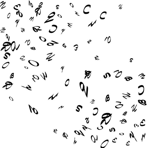 Abstract background of black handwritten letters