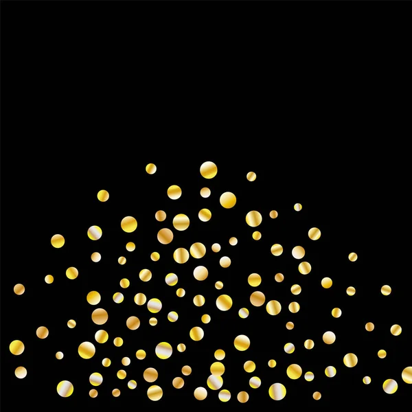 Golden confetti on a black background. — Stock Vector