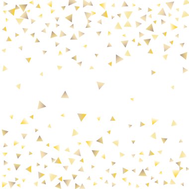 Beyaz zemin üzerine altın konfeti üçgenler