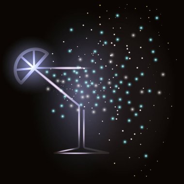 Vektör Neon kadeh şarap sprey ile.