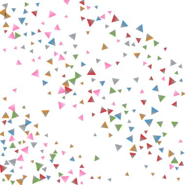 Beyaz zemin üzerine konfeti üçgenler.