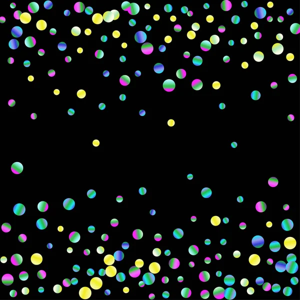 Colored confetti-points are scattered on a black — Stock Vector