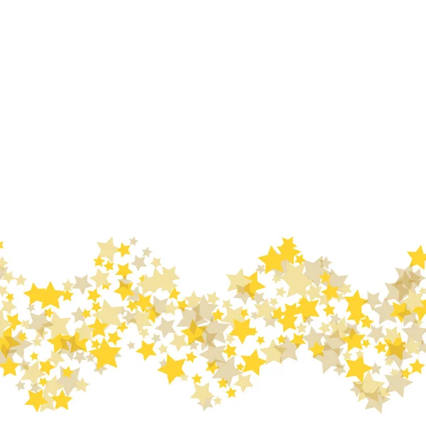 Golden scattered chaotically confetti-stars — Stock Vector